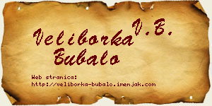 Veliborka Bubalo vizit kartica